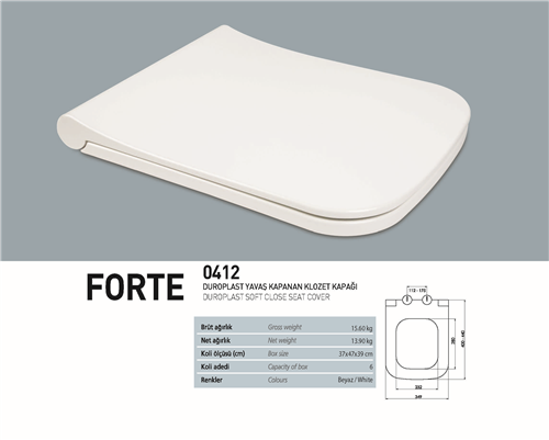 NKP FORTE  YAVAŞ KAPANAN KLOZET KAPAK (DUROPLAST)